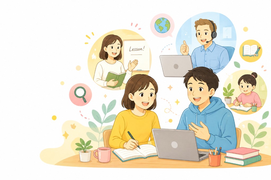 先生と生徒が楽しく学んでいる様子